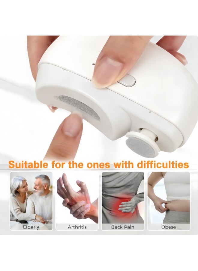 مقص أظافر كهربائي أوتوماتيكي، أداة تشذيب وتلميع أظافر، 3 في 1، قص أظافر محمول مع ضوء، سرعتان، مبرد، مشبك أظافر، تخزين، قابل لإعادة الشحن، آمن، مناسب لكبار السن والبالغين والأطفال والرضع (أبيض) - Image 2